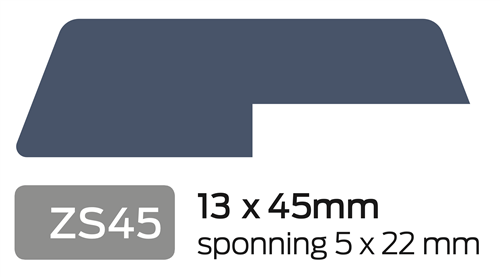 Opdeklat ZS45 13x45 gelakt Sponning 5 2x behandeld