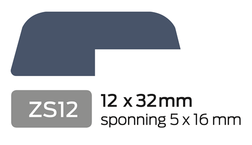 Opdeklat V ZS12 12x32 Sponning 5 Wit 2x behandeld.