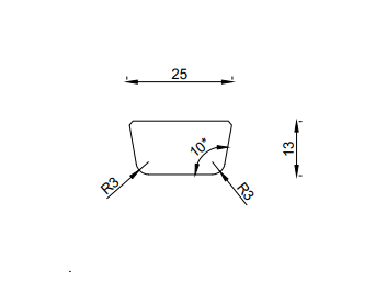 Roedenlat KR7 13x25mm onbehandeld