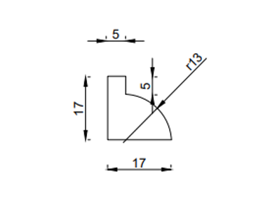 Glaslat KR4 17x17  Grijs RAL7016 "duif"