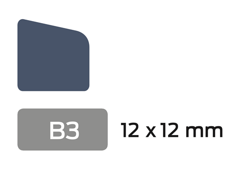 Glaslat V B3 12x12 Grijs RAL 7016 2x Behandeld