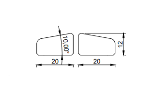 Glaslat V B4 12x20 Wit RAL 1013 2x Behandeld