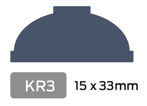 Glaslat KR3 15x33 Grijs "duif" 2x Behandeld