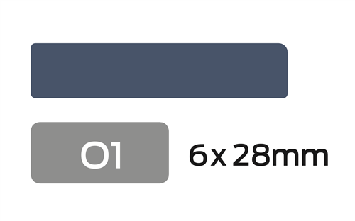 Glaslat O1 6x28 Grijs 2x Gegrond