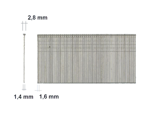 Spijkers Afwerk - Brad 16Ga  50mm Inox (2500x)