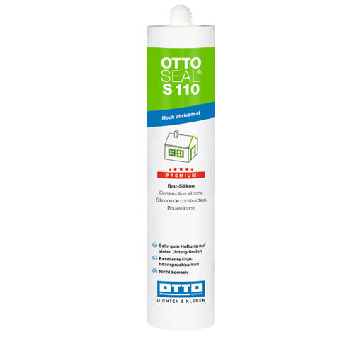 Ottoseal S110 Zwart neutrale siliconen koker 310ml.