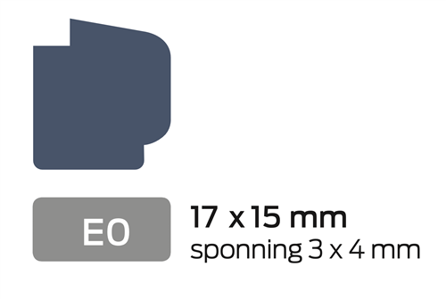 Glaslat V E0 17x15 2x Sp. 3x4mm "Duits" Wit RAL 1013