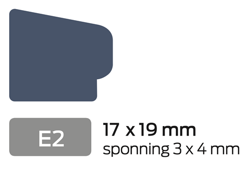 Glaslat V E2 17x19 Sp. 3x4mm Wit RAL 1013 2x Behandeld