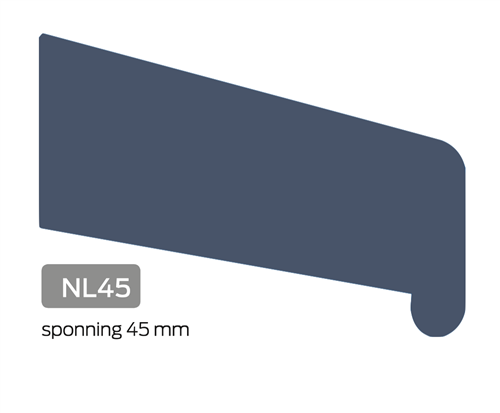 Neuslat V NL-45 5x45 Grijs RAL 7021 2x Behandeld
