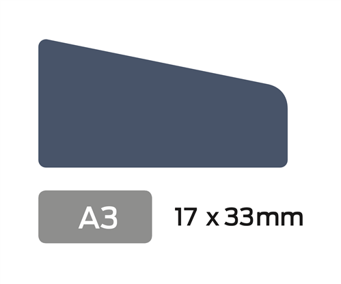 Glaslat V A3 17x33 Wit RAL 1013 2x Behandeld