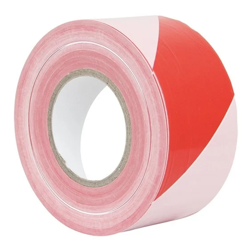 Afzetlint rood/wit 80mm breed en 500m op rol
