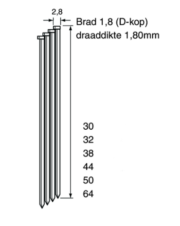 Dutack CNK Brads DA18 38mm (4000x)