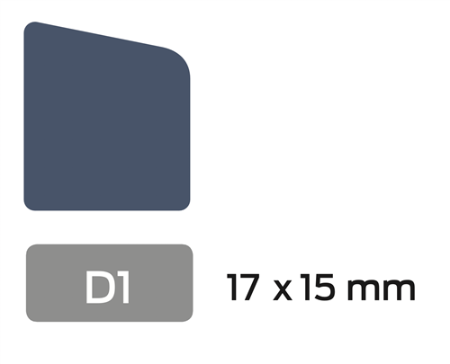 Glaslat V D1 17x15 Wit RAL 1013 2x Behandeld
