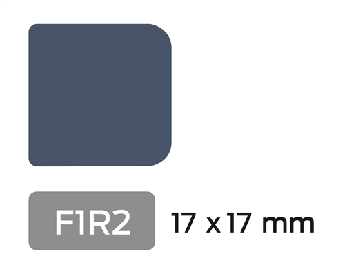 Glaslat V F1R2 17x17 Grijs RAL 7016 2x Behandeld
