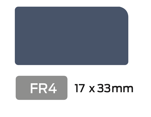 Glaslat V FR4 17x33 Grijs RAL 7016 2x Behandeld