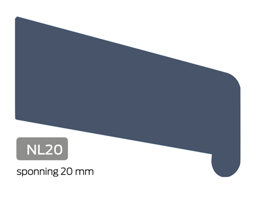 Neuslat V NL-20 5x20 Grijs RAL 7021 2x Behandeld