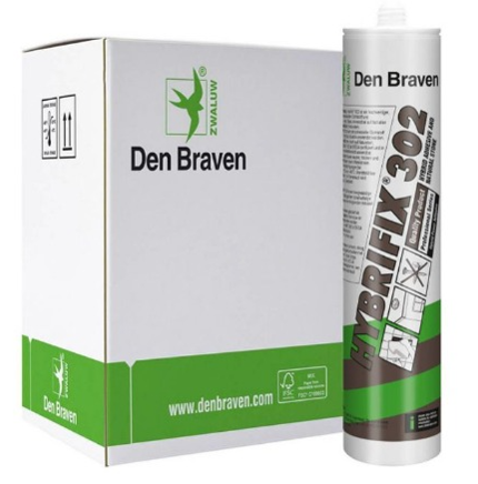 Den Braven Zwaluw - Hybrifix 302 Zwart koker 290ml