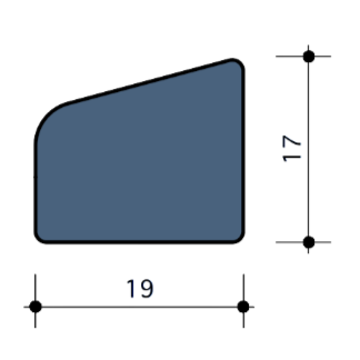 Durodeen Glaslat R7°15 17x19mm L3500mm prijs m1. RAL 7035