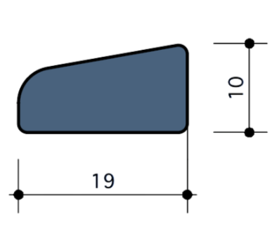 Durodeen Glaslat R10°10 12x14mm L3500mm prijs m1. RAL 7035