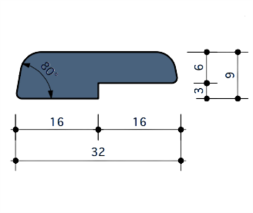 Durodeen Opdeklat D2 10° 9x32mmSp3 L3500mm prijs m1 RAL 7035