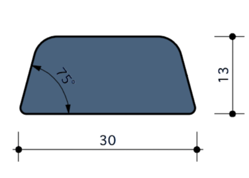 Durodeen Opdeklat D6 15° 13x30mm L3500mm prijs m1 RAL 7035