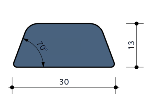Durodeen Opdeklat D7 20° 13x30mm L3500mm prijs m1 RAL 7035