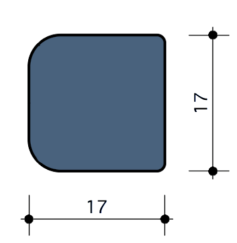 Durodeen Glaslat V2 17x17mm L3500mm prijs m1 RAL 7035