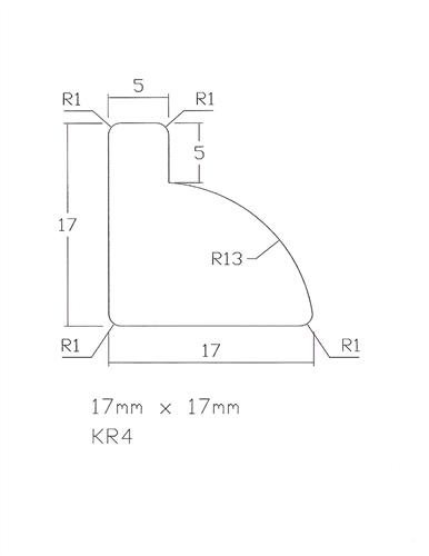 Glaslat KR4 17x17  Wit "duif"