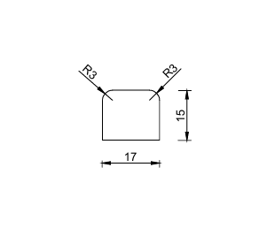 Glaslat V A1 vlak 17x15 Wit RAL 1013 2x Behandeld