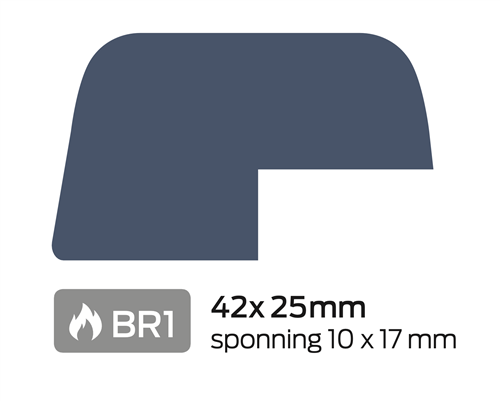 Glaslat V BR1 42x25 Sponning 10x17 Wit RAL 1013 2x Behandeld