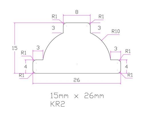 Glaslat V KR2 15x26 Wit RAL 1013 "duif" 2x Behandeld