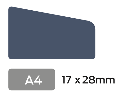 Glaslat V A4 17x28 Wit RAL 1013 2x Behandeld