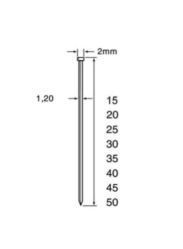 Mini Brads 1.2 x 35mm Gegalvaniseerd (5000x)